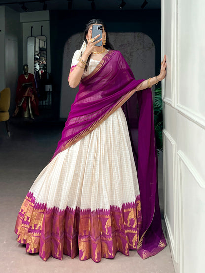 Jacquard Cotton Silk Dhavani Collection 1399