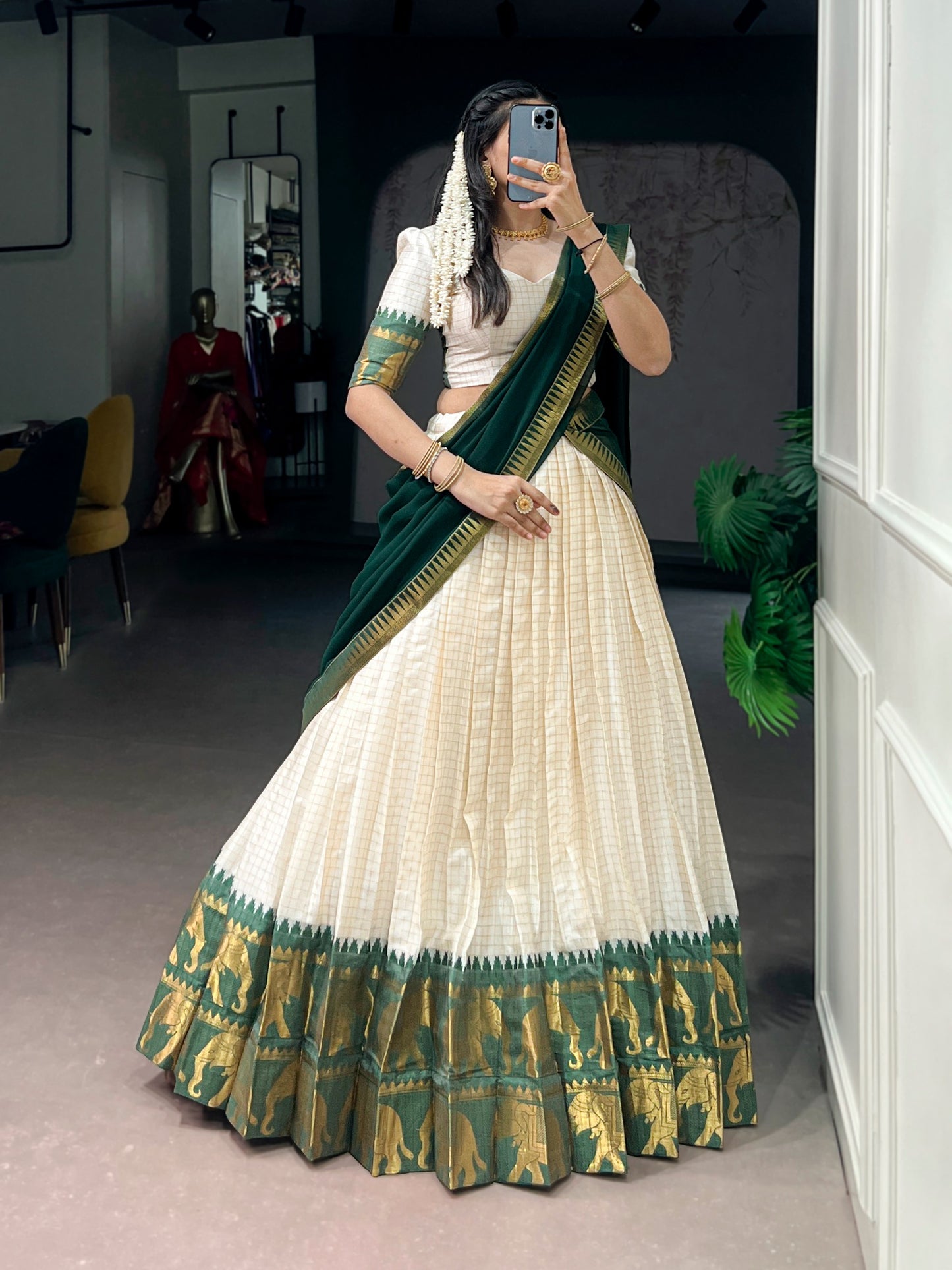 Jacquard Cotton Silk Dhavani Collection 1399