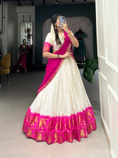 Jacquard Cotton Silk Dhavani Collection 1399