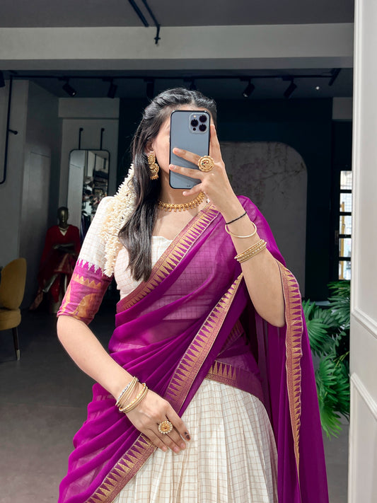 Jacquard Cotton Silk Dhavani Collection 1399