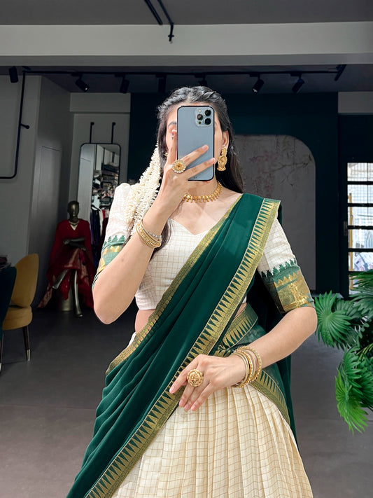 Jacquard Cotton Silk Dhavani Collection 1399