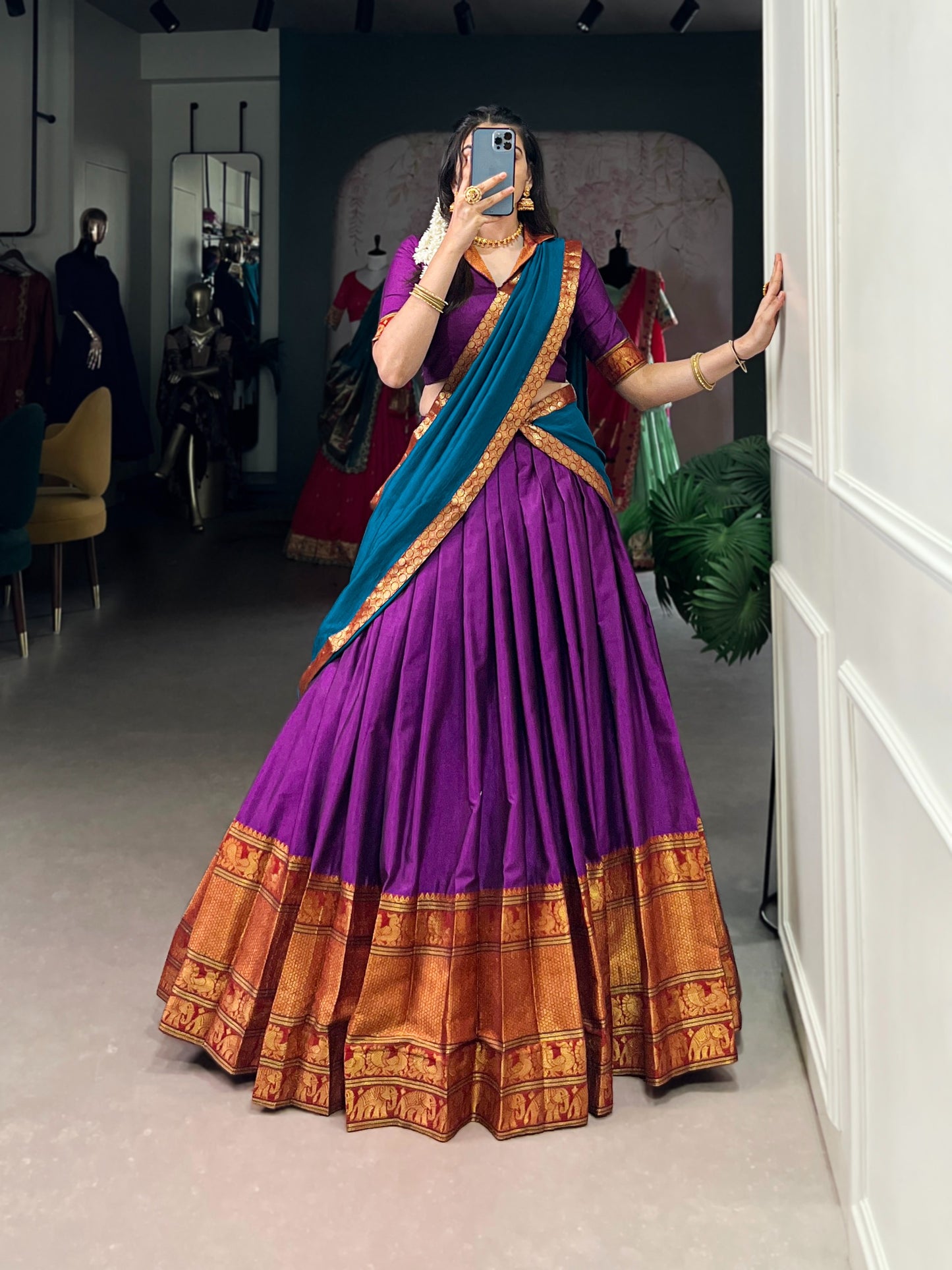 Narayan Petu Cotton Silk Dhavani 1399