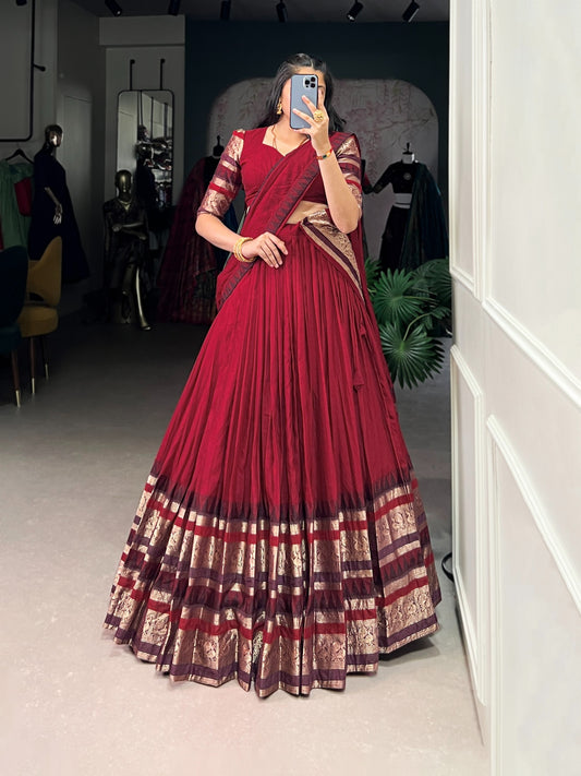 Chanderi Silk Dhavani sets 1900Rs