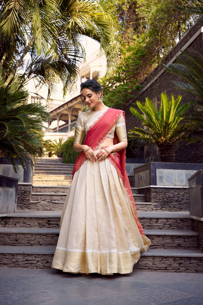 Jacquard Cotton Silk Dhavani Set 1650