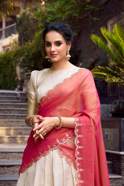 Jacquard Cotton Silk Dhavani Set 1650