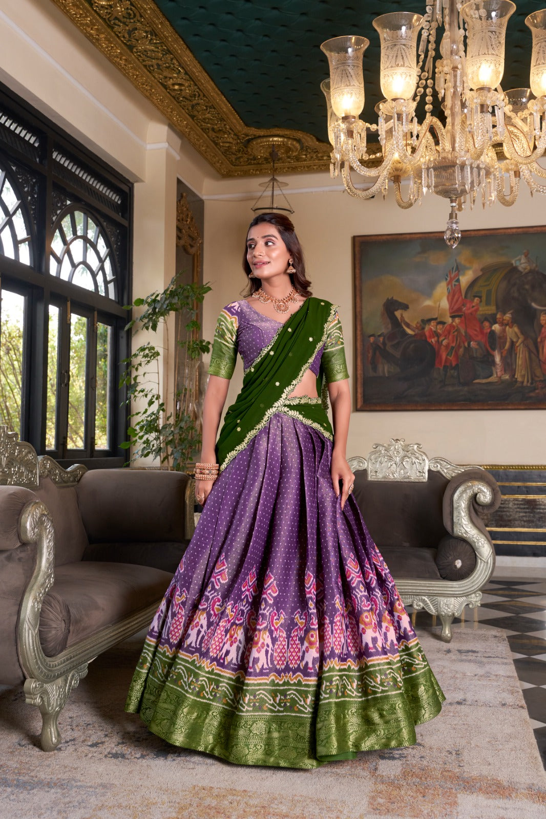 Tissue Cotton Silk Dhavani Set 1899