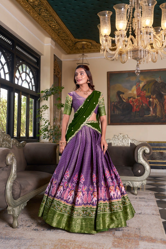 Tissue Cotton Silk Dhavani Set 1899