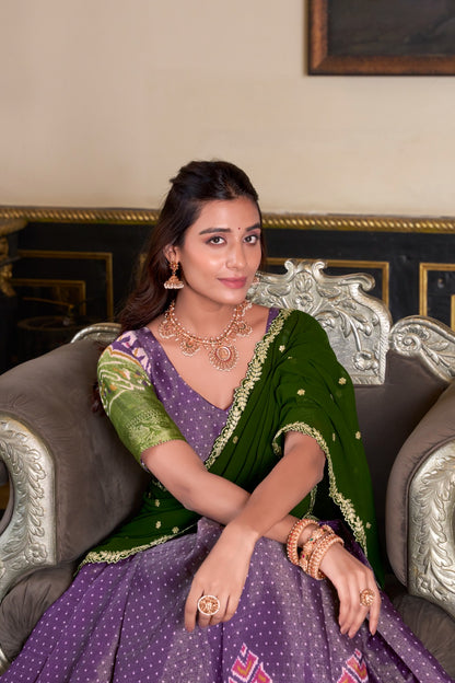 Tissue Cotton Silk Dhavani Set 1899