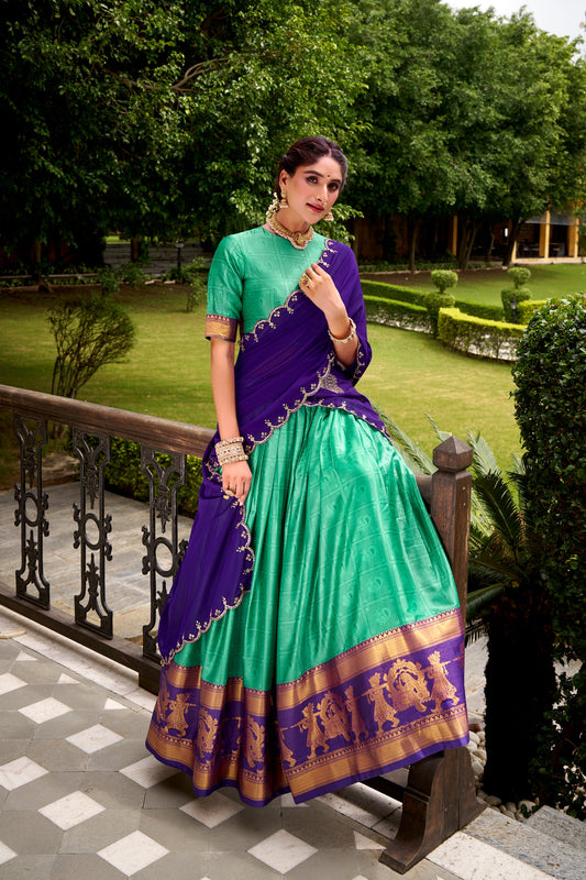 Cotton Silk Readymade Dhavani Collection 1699