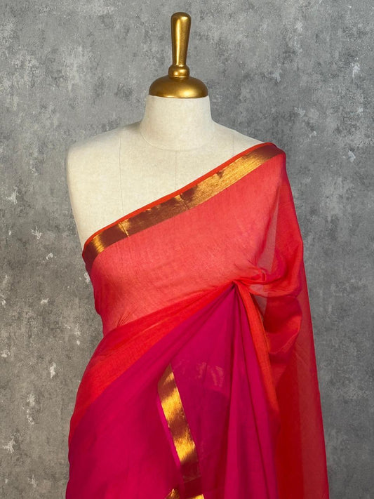 Soft 120 Count Mul Cotton Ombre Sarees