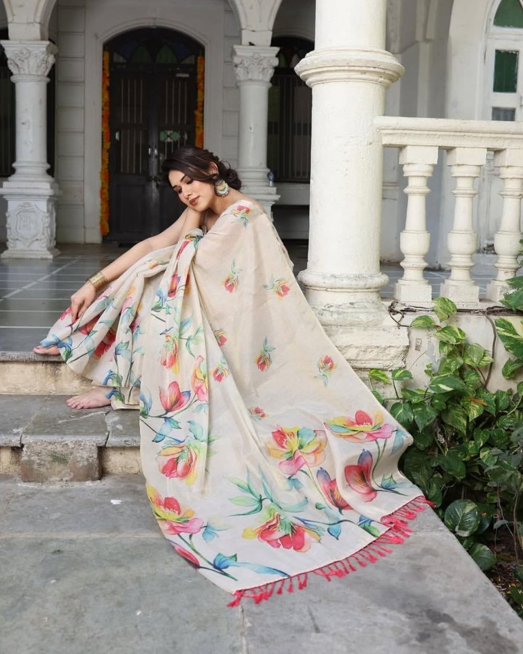 Linen Tissue Silk Sarees