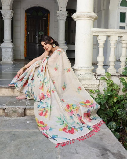 Linen Tissue Silk Sarees