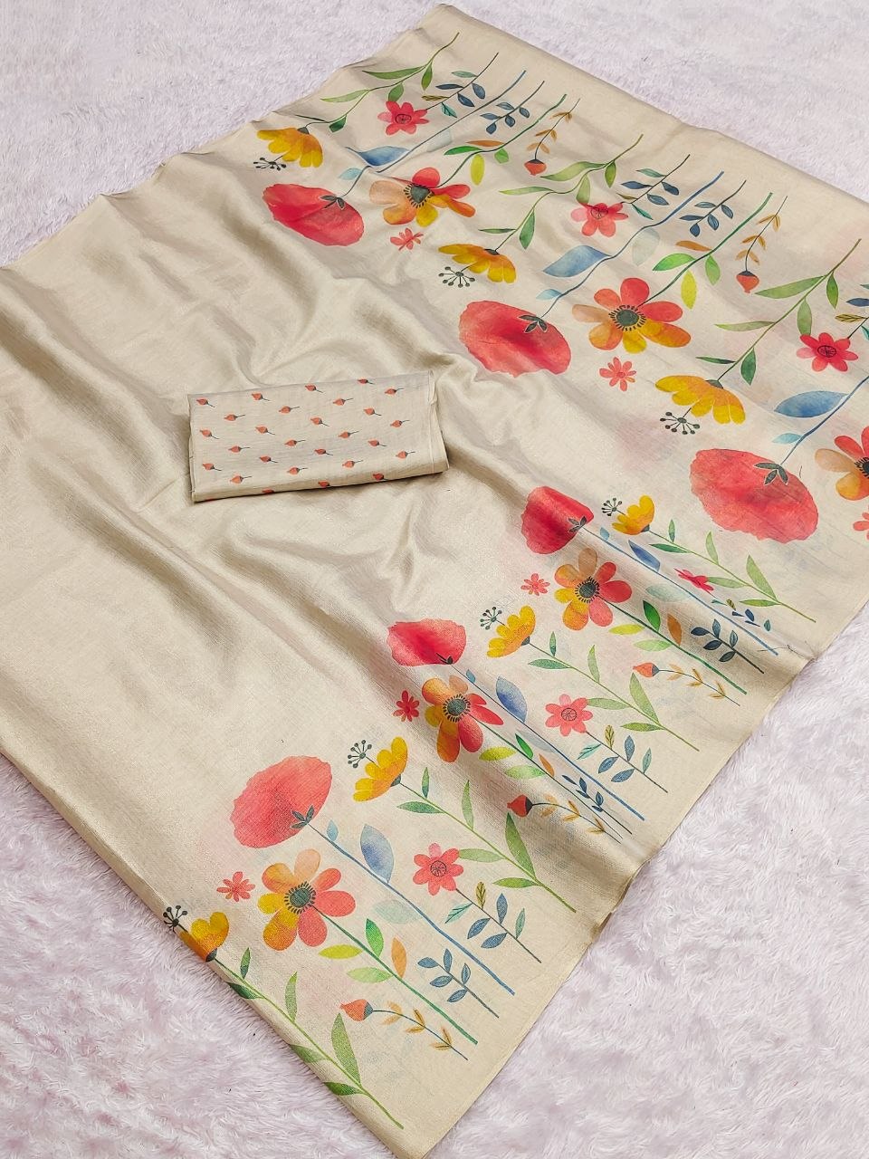Linen Tissue Silk Sarees