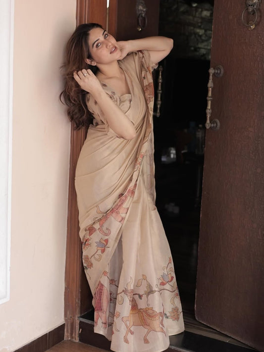 Elegant Linen Tissue Silk Sarees