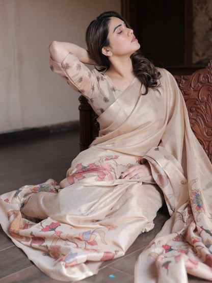 Elegant Linen Tissue Silk Sarees