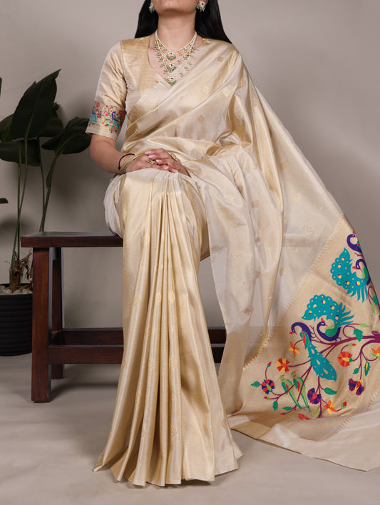 Tissue Silk Paithani Designer Sarees