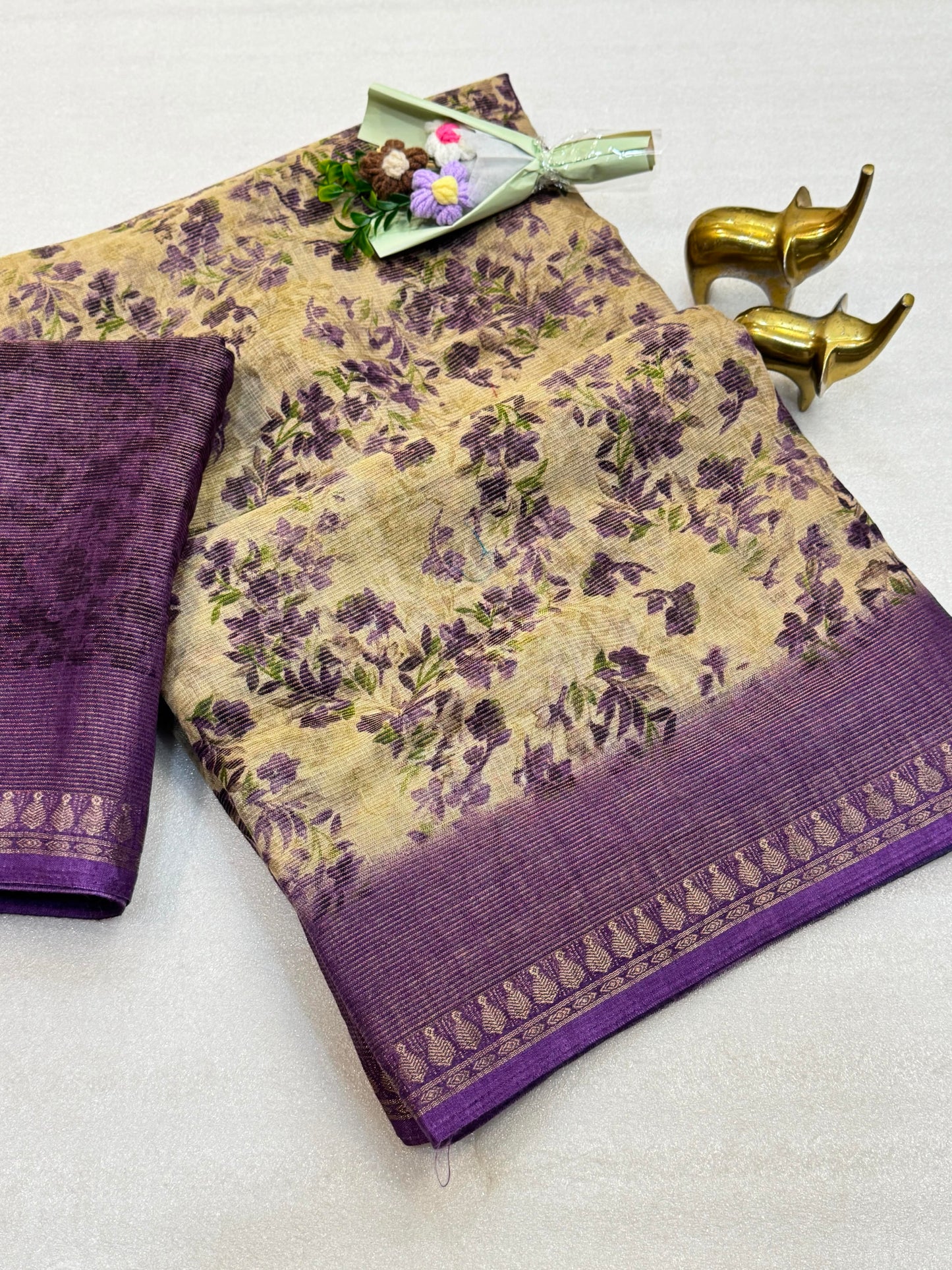 Erode Tissue Silk Sarees with Designer Borders