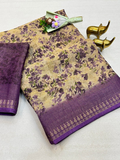 Erode Tissue Silk Sarees with Designer Borders