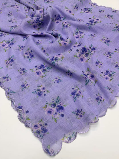 Linen Slub Cotton Floral Sarees