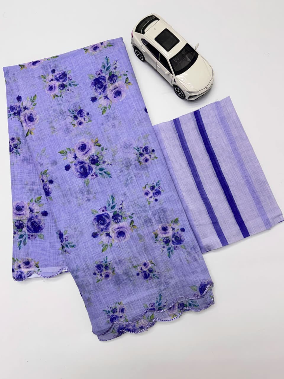 Linen Slub Cotton Floral Sarees