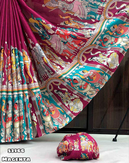 Semi Tussar Silk Sarees MAGENTA