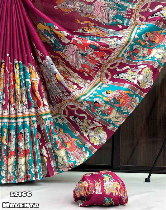 Semi Tussar Silk Sarees MAGENTA