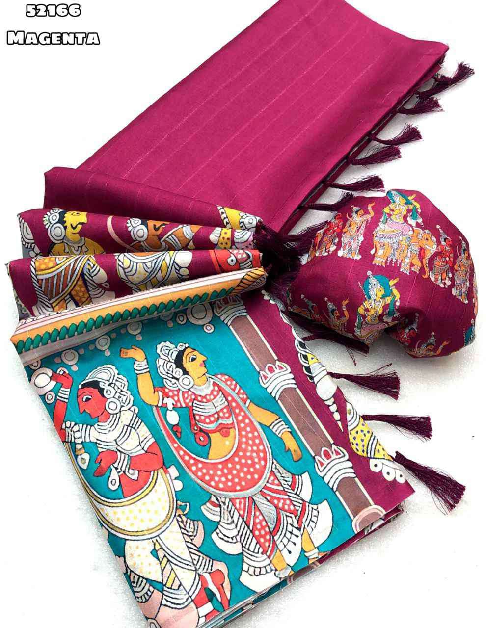 Semi Tussar Silk Sarees MAGENTA