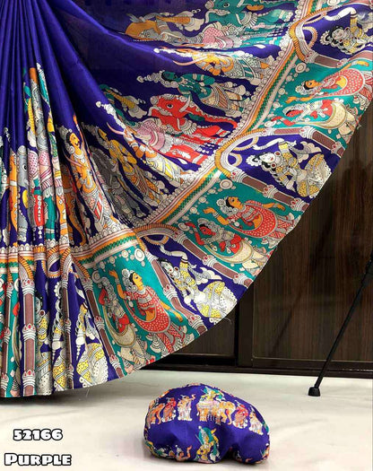 Semi Tussar Silk Sarees PURPLE