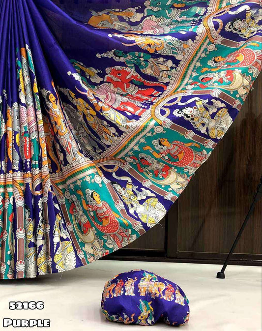 Semi Tussar Silk Sarees PURPLE