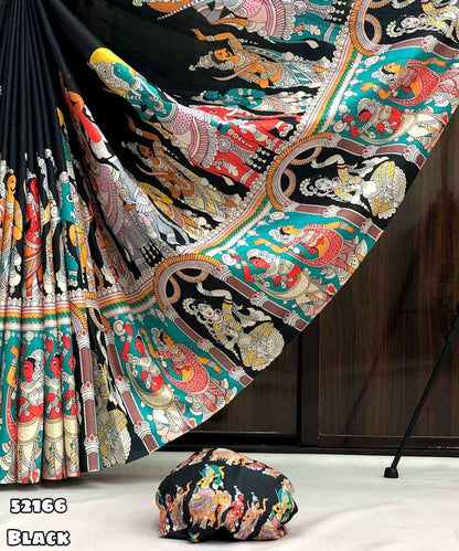 Semi Tussar Silk Sarees BLACK