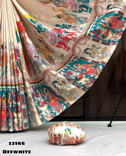 Semi Tussar Silk Sarees OFF WHITE