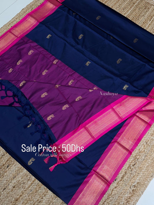 Cotton Silk Sarees with Jacquard Borders