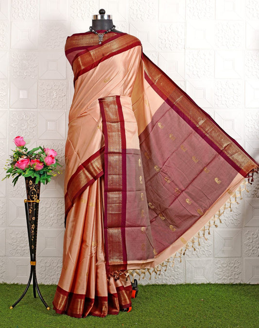 Cotton Silk Sarees with Jacquard Borders