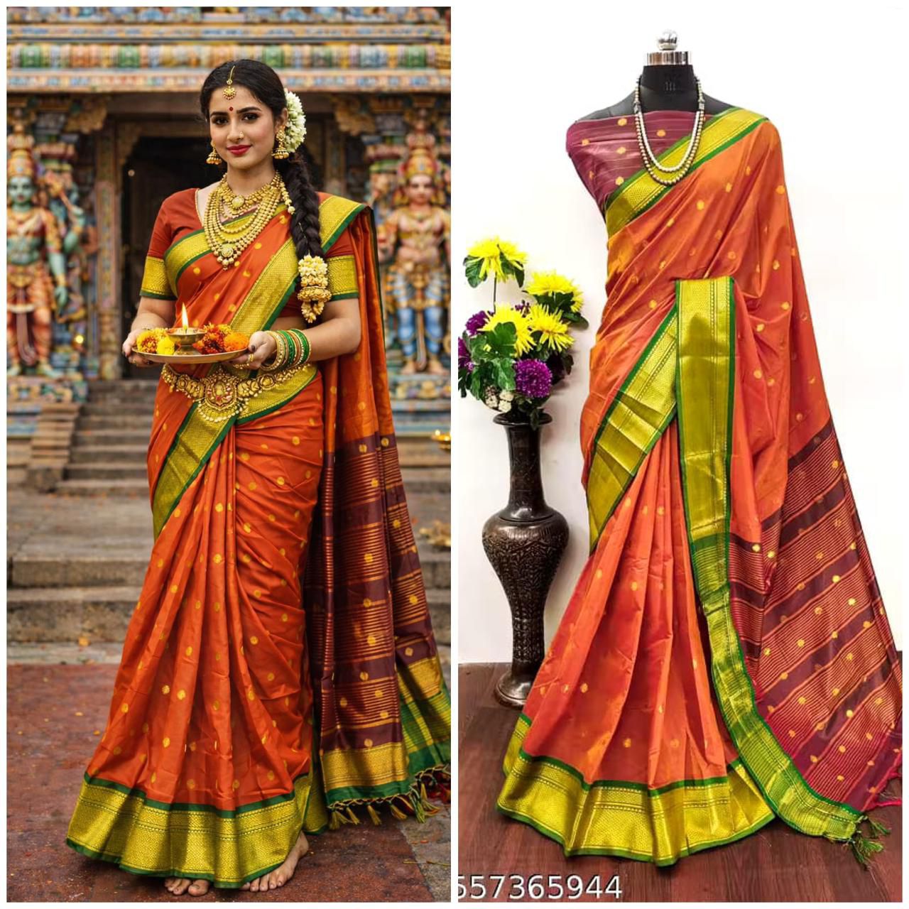 Cotton Silk Sarees with Jacquard Borders