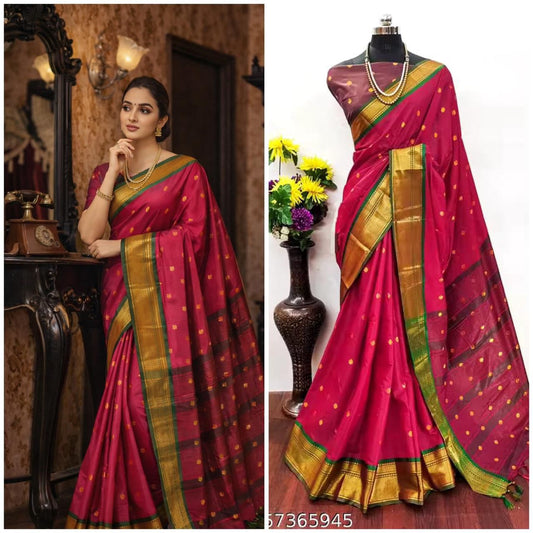Cotton Silk Sarees with Jacquard Borders