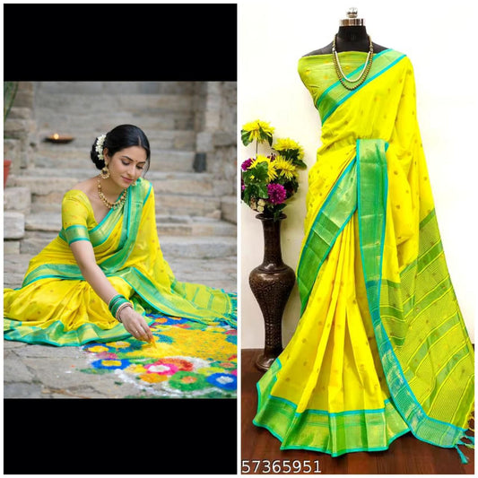 Cotton Silk Sarees with Jacquard Borders