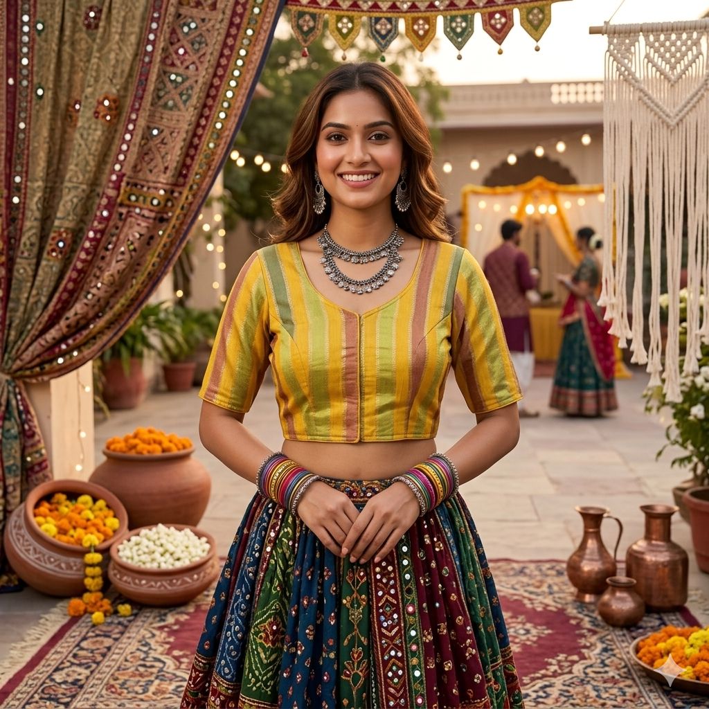Side Elastic Stretchable Banarasi Silk Blouse – ₹750