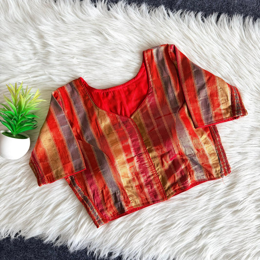 Side Elastic Stretchable Banarasi Silk Blouse – ₹750