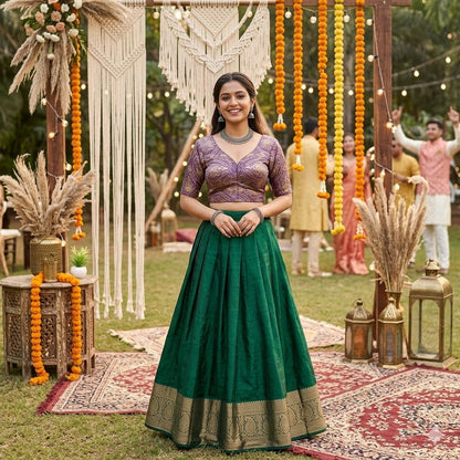 Side Elastic Stretchable Banarasi Brocade Silk Blouse – ₹750