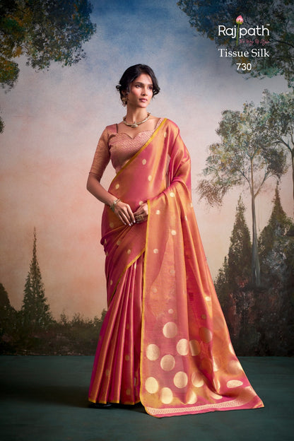 Tissue Silk Saree with Polka Zari Weaving – ₹1499