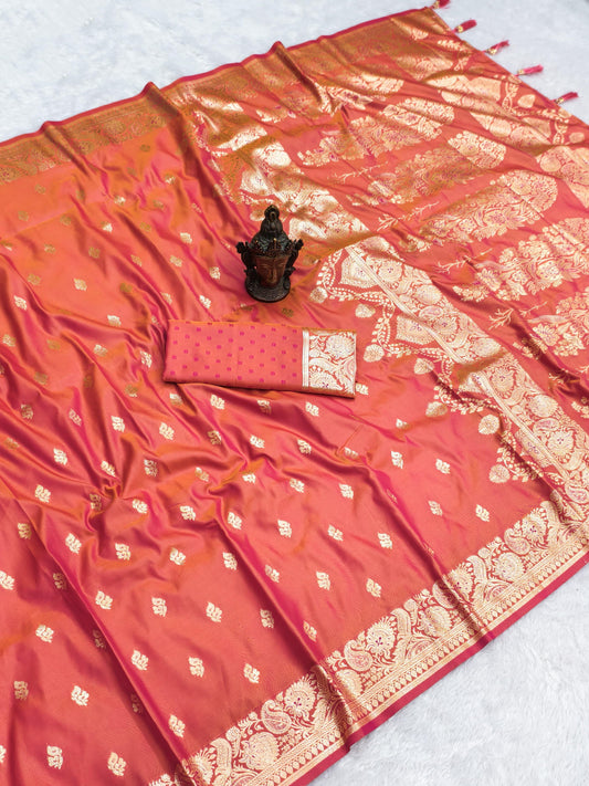 Soft Two Tone Silk Banarasi Weaving Saree – ₹1399