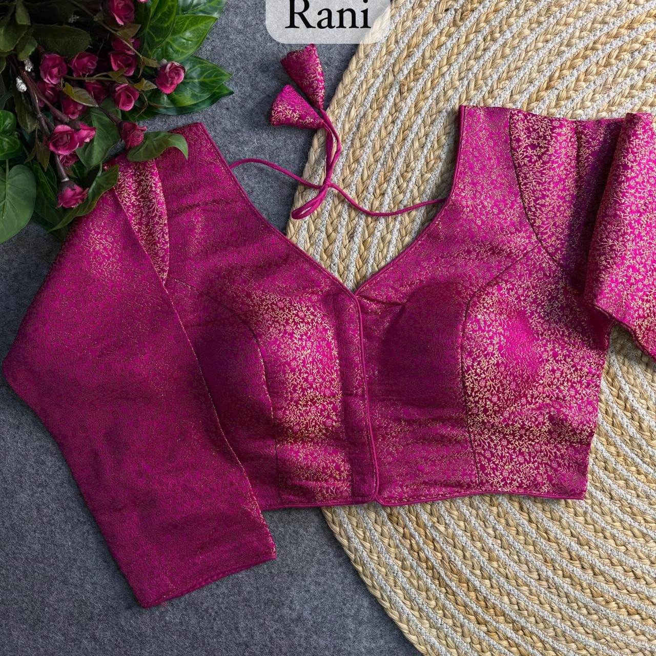 Banarasi Brocade Silk Readymade Long Sleeve Blouse – ₹650