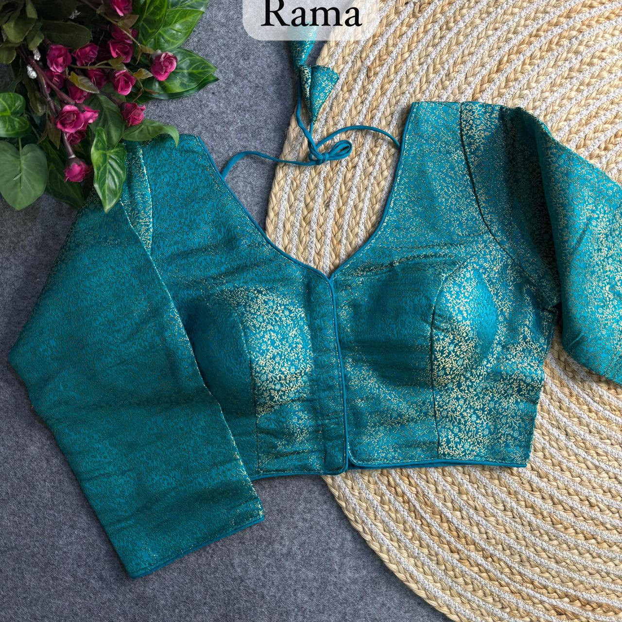 Banarasi Brocade Silk Readymade Long Sleeve Blouse – ₹650