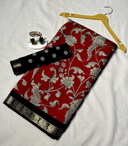 Mangalgiri Silk Kalamkari Saree – ₹1350