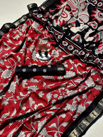 Mangalgiri Silk Kalamkari Saree – ₹1350
