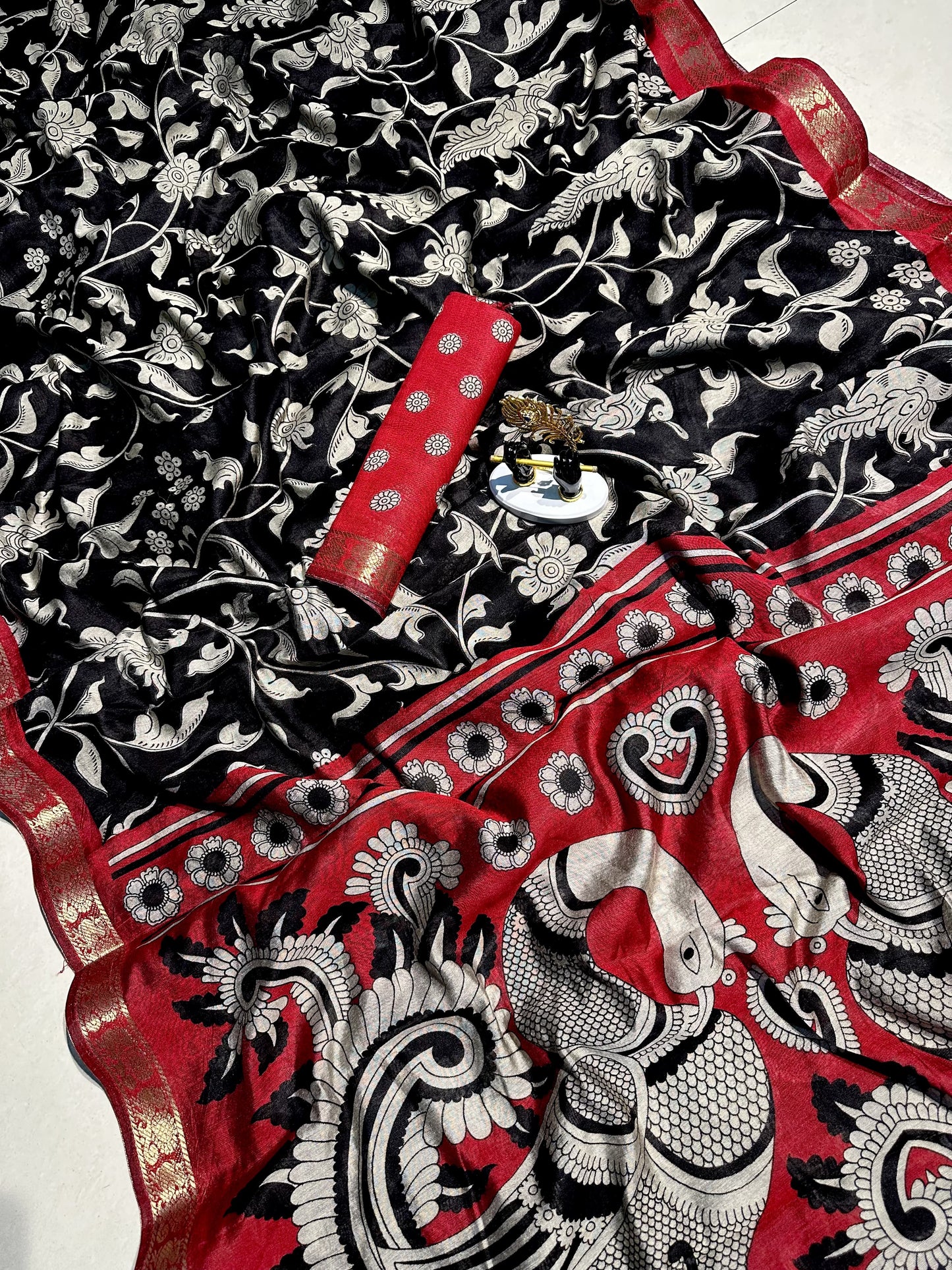 Mangalgiri Silk Kalamkari Saree – ₹1350