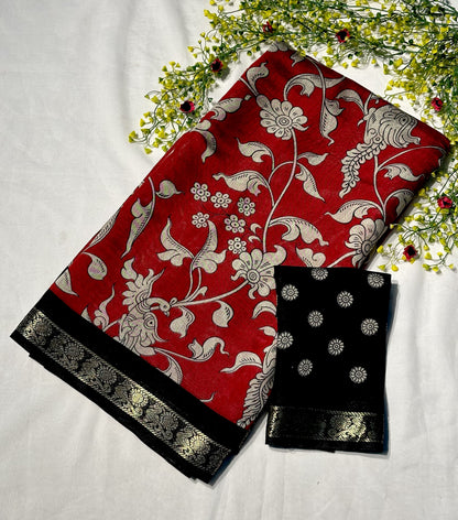 Mangalgiri Silk Kalamkari Saree – ₹1350