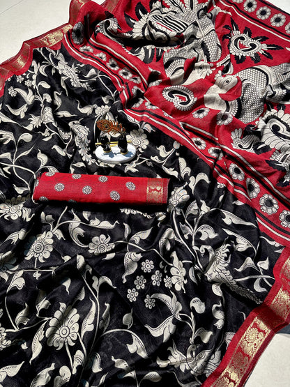 Mangalgiri Silk Kalamkari Saree – ₹1350