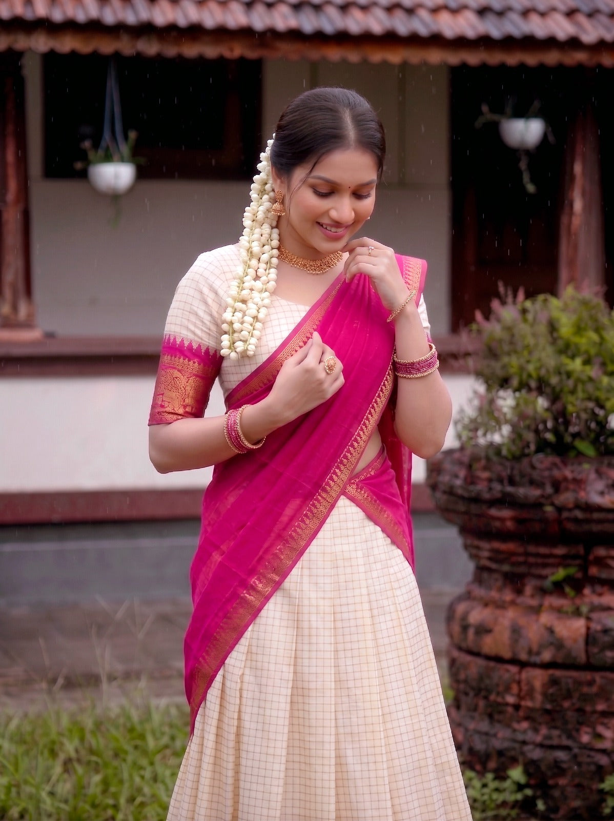 Jacquard Silk Readymade Dhavani / Half Saree Collection - 1399Rs