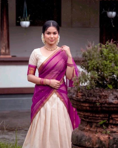 Jacquard Silk Readymade Dhavani / Half Saree Collection - 1399Rs